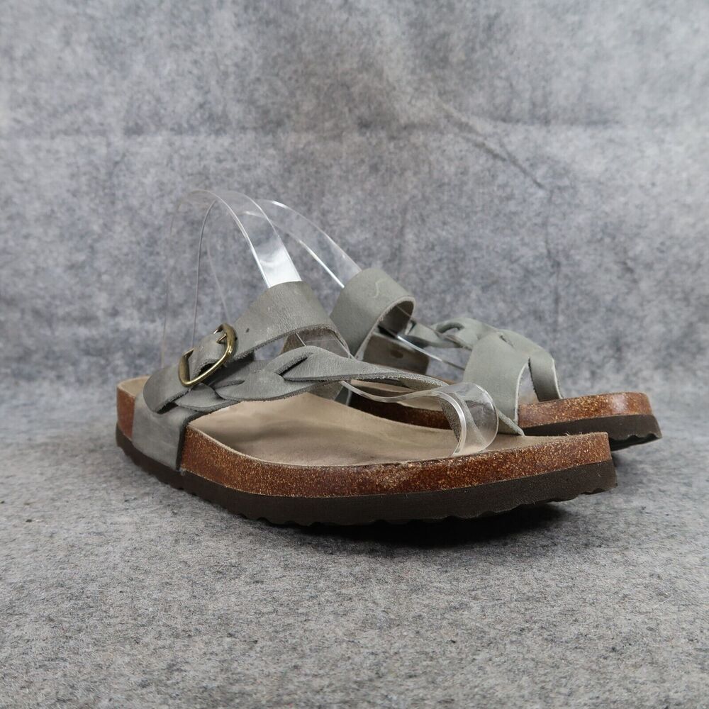 White Mountain Shoes Womens 9 Sandals Braided Leather Crawford Thong Toe Comfort